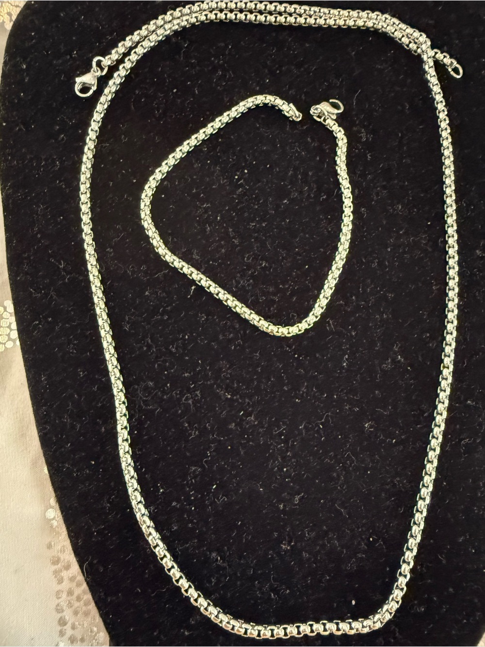 Sterling-Style Silver Rope Chain Necklace and Bracelet Set